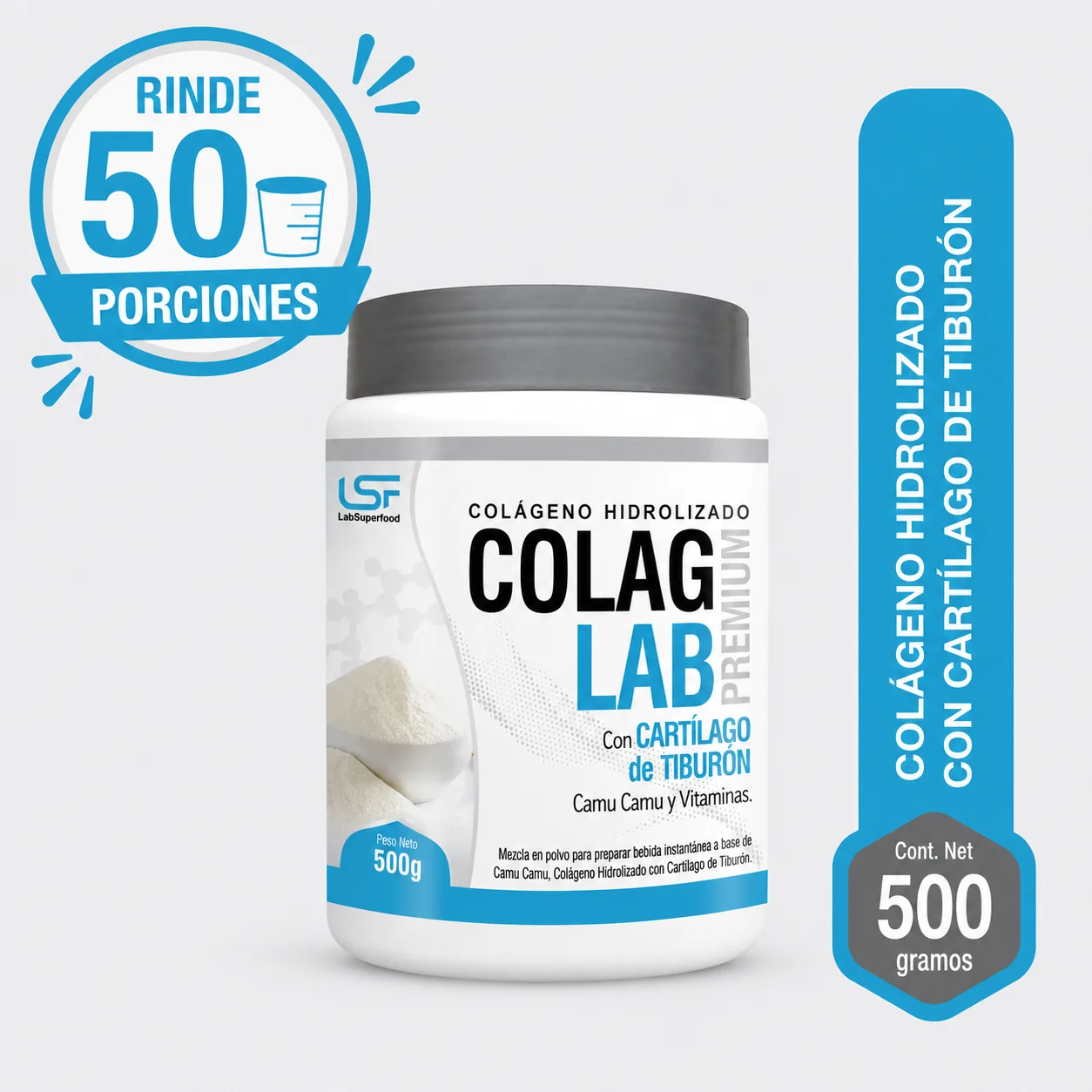 Colágeno Hidrolizado con Cartílado de tiburón x 500G